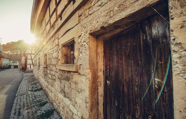 Etappe 2 - Historische Hausmauer in Niedernhall | © Arbeitsgemeinschaft Kocher-Jagst-Radweg