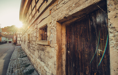 Etappe 2 - Historische Hausmauer in Niedernhall | © Arbeitsgemeinschaft Kocher-Jagst-Radweg