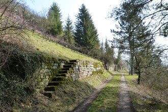 Weg entlang einer Trockenmauer | © TG Odenwald
