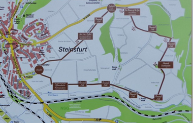 Skizzierte Karte des Geschichts-und Naturwanderweg Steinsfurt | © Appenzeller