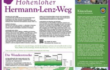 Tafel zum Hermann-Lenz-Weg | © Touristikgemeinschaft Hohenlohe e. V. |  Marion Schlund