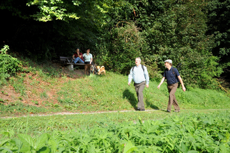Wanderer bei Buchen | © Touristikgemeinschaft Odenwald e.V.