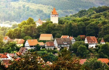 Blick auf Möckmühl | HeilbronnerLand | © Arbeitsgemeinschaft Kocher-Jagst-Radweg / Andi Schmid