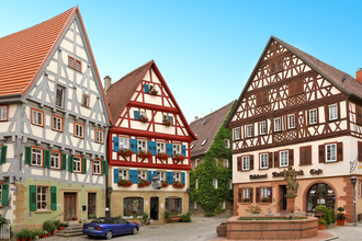 Marktplatz Neudenau | Fränkisches Fachwerk-Ensemble | HeilbronnerLand | © Arbeitsgemeinschaft Kocher-Jagst-Radweg