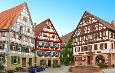 Marktplatz Neudenau | Fränkisches Fachwerk-Ensemble | HeilbronnerLand | © Arbeitsgemeinschaft Kocher-Jagst-Radweg