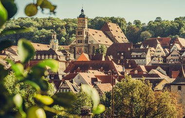 Etappe 1 - Stadtansicht von Oben auf Schwäbisch Hall | © Arbeitsgemeinschaft Kocher-Jagst-Radweg