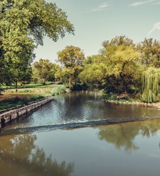 An der Jagst in Crailsheim | © Arbeitsgemeinschaft Kocher-Jagst-Radweg