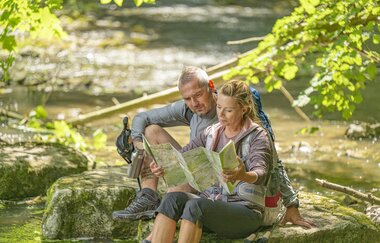 Kocher-Jagst-Trail: Wandern an der Brettach auf dem Jagststeig | © Hohenlohe + Schwäbisch Hall Tourismus e. V.