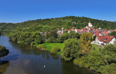 Ailringen liegt am Fluss Jagst | © Touristikgemeinschaft Hohenlohe e.V. | Andi Schmid