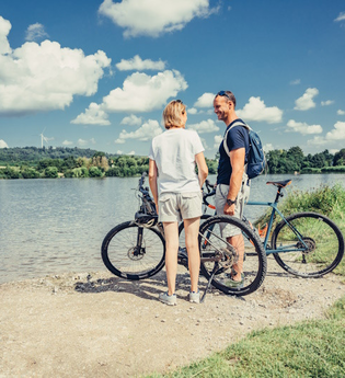 Radfahren am Starkholzbacher See | © Hohenlohe + Schwäbisch Hall Tourismus e. V.