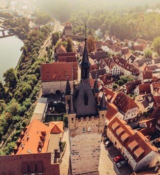 Luftaufnahme der Kaiserpfalz Bad Wimpfen
