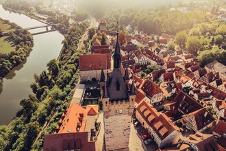 Luftaufnahme der Kaiserpfalz Bad Wimpfen | © TG Odenwald_Chris Frumolt