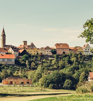 Etappe 5 - Blick auf Kirchberg an der Jagst | © Arbeitsgemeinschaft Kocher-Jagst-Radweg
