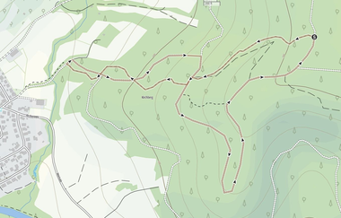 Kartenausschnitt mit dem Singletrail als Rundstrecke | © OpenStreetmap