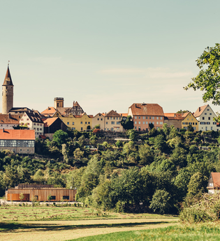 Etappe 5 Blick auf Kirchberg an der Jagst | © Arbeitsgmeinschaft Kocher-Jagst-Radweg