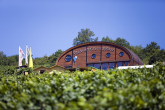 Am Weinlehrpfad liegt das in den Weinbergen liegende Ingelfinger Fass | © Touristikgemeinschaft Hohenlohe e. V. | Achim Mende