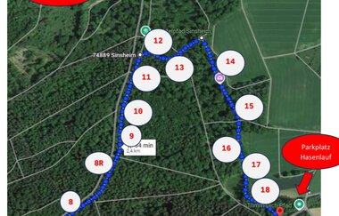 Übersichtskarte Route des Wichtelpfads mit allen Stationen | © Frau Leist
