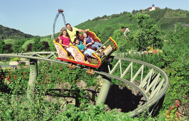 Achterbahn G´sengte Sau im Erlebnispark Tripsdrill | Cleebronn | HeilbronnerLand | © Erlebnispark Tripsdrill