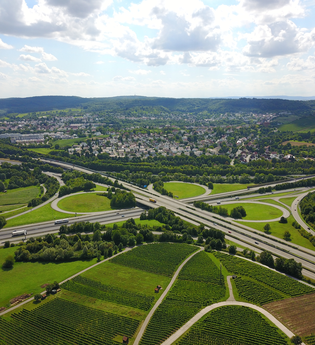 Autobahnkreuz Weinsberg | Weinsberger Tal | Kieslberg-Tour | Rundweg | © Tourismus im Weinsberger Tal