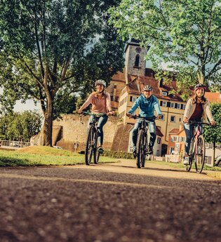 Radlergruppe im Lamparter Lauffen | © Touristikgemeinschaft HeilbronnerLand e.V.