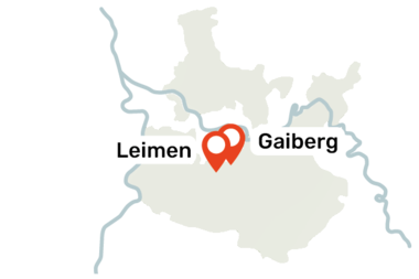 Karte des Rhein-Neckar-Kreises mit den markierten Orten Leimen und Gaiberg | © Landratsamt Rhein-Neckar-Kreis